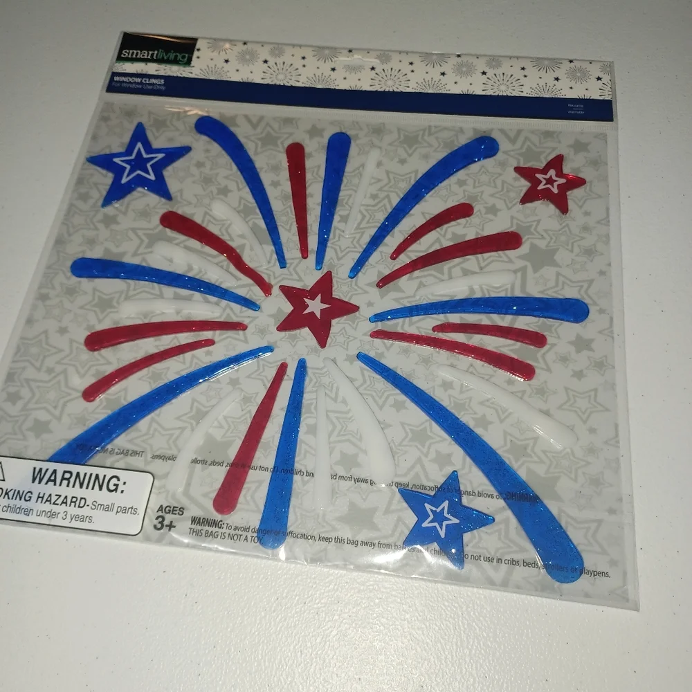 Pair of Patriotic Party Window Clings - Red, Blue, Brown